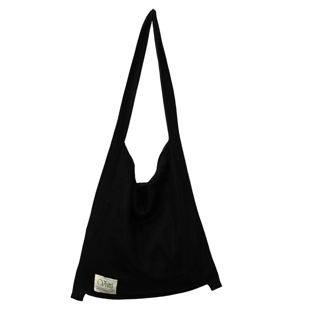 This black classic bag is crafted from fine linen fabric, offering a balance of durability and everyday ease. 