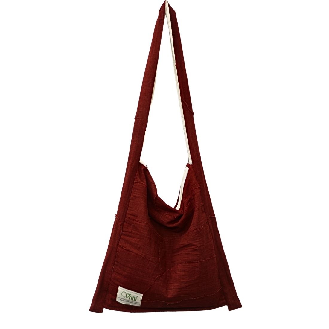 Made from handloom cotton, this fabric jhola bag Made from production off-cuts of handloom cotton. 