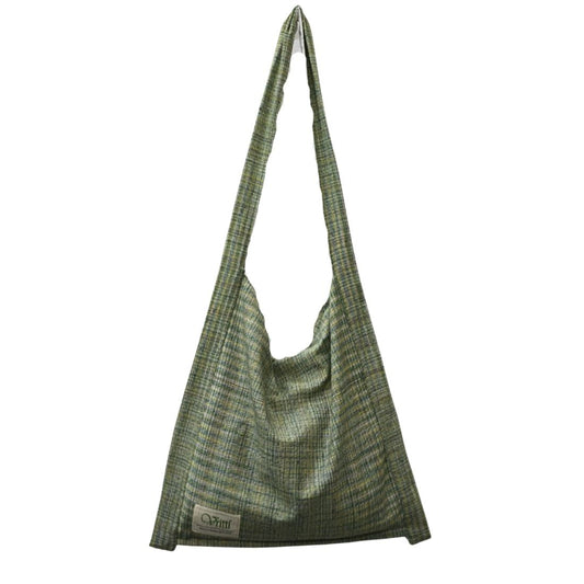 Muted Checkered Handwoven Cotton Sling Bag