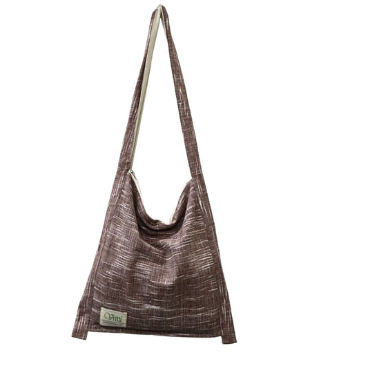 Brown Rustic Sustainable Cotton Shoulder Bag