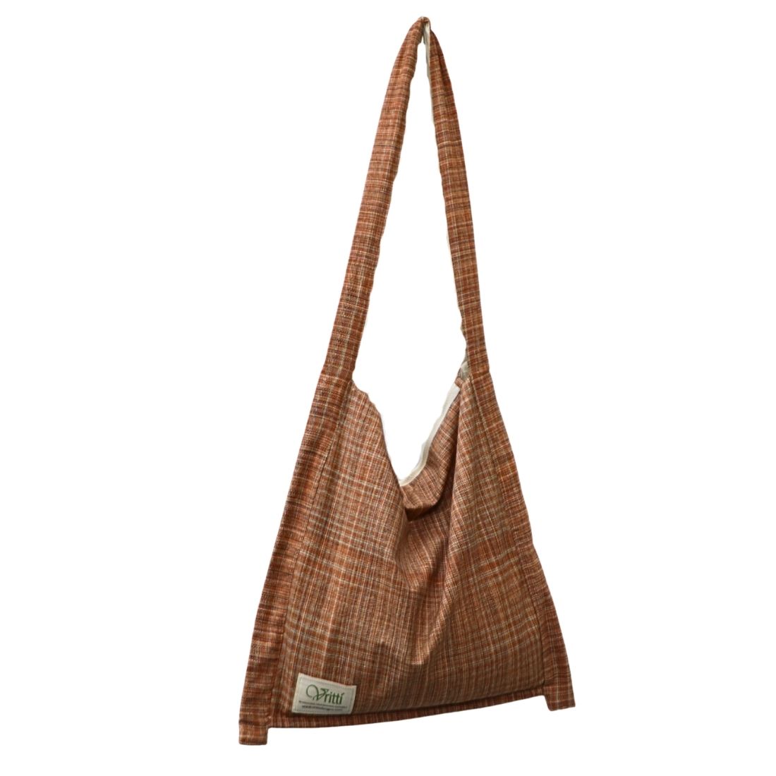 Rust Checkered Sustainable Cotton Shoulder Bag