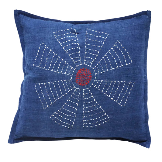 Indigo Kantha Cushion Cover | Natural Dyed Cotton | House of Swadeshi