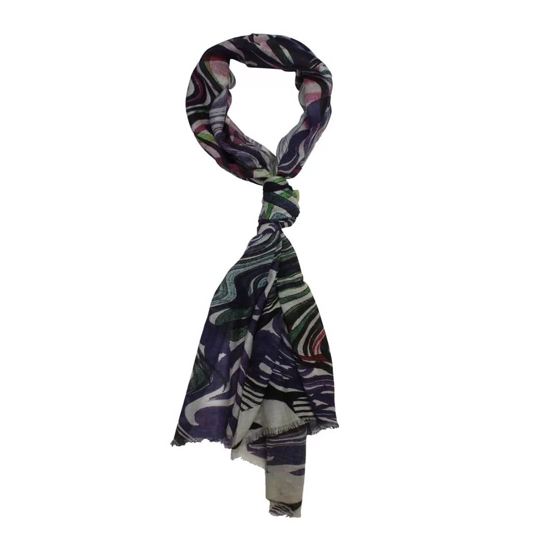 Digital Print Modal Scarf – Multicolour Wave Design