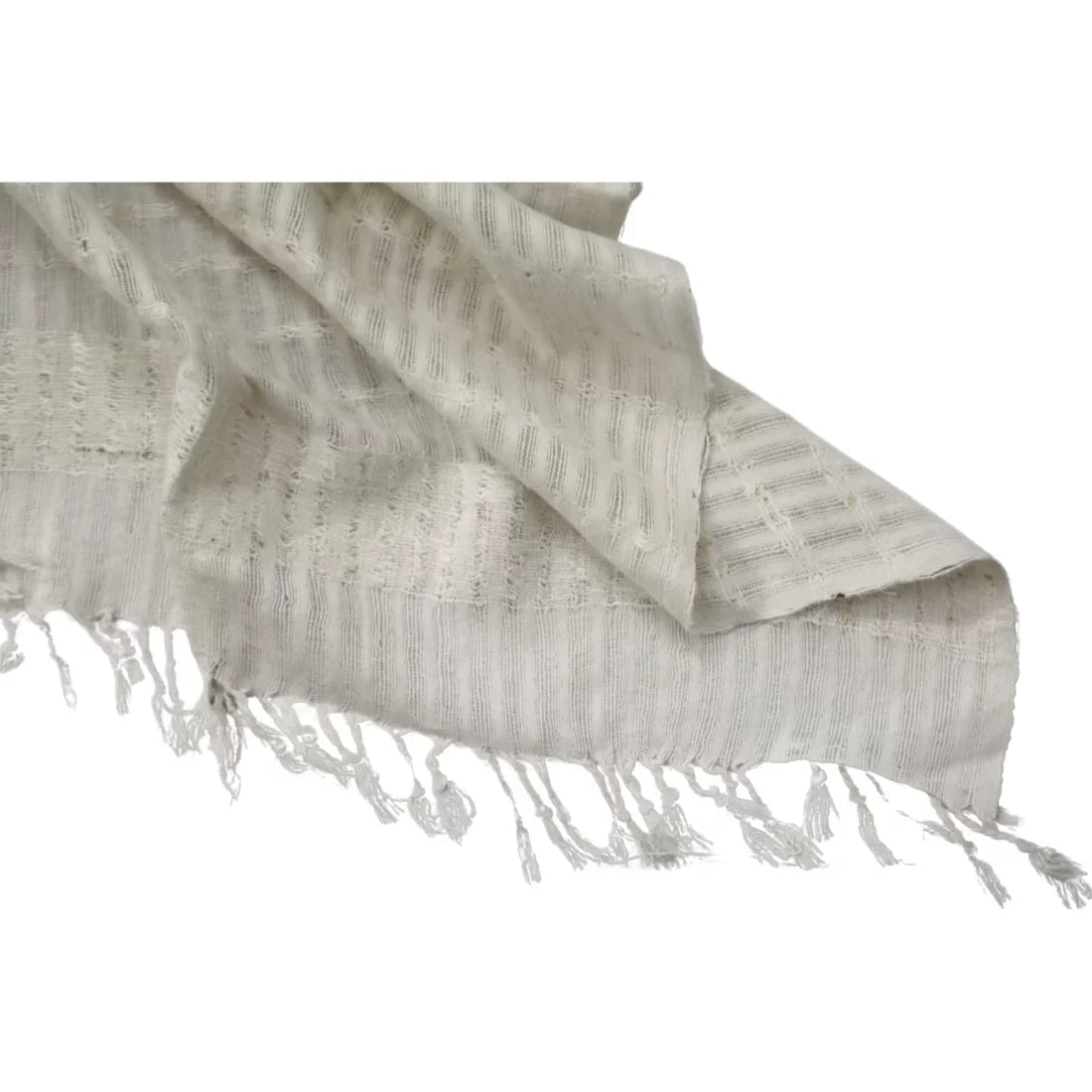 Handloom Nettle Cotton Scarf | Natural Kora | Handwoven Eco-Friendly Scarf for Dyeing & Daily Wear