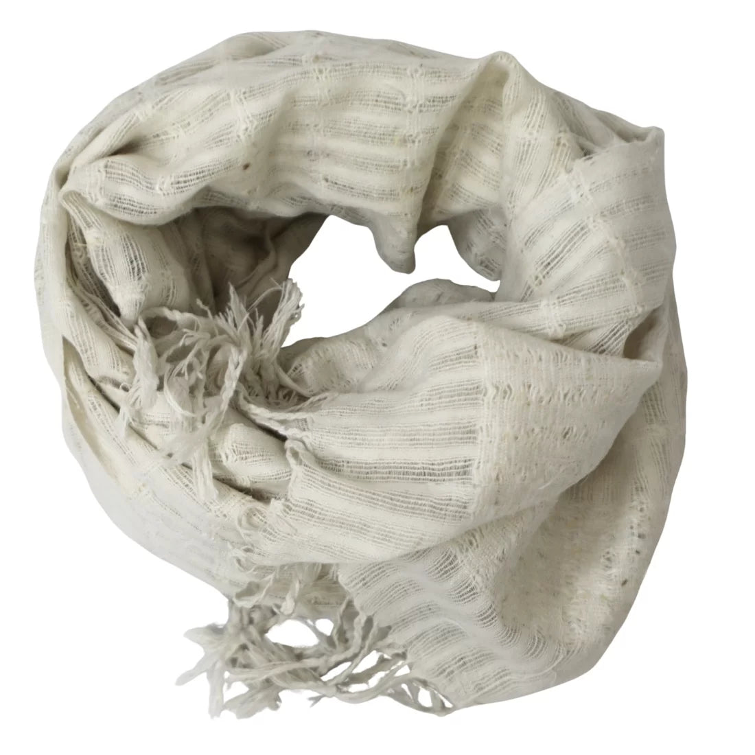 Handloom Nettle Cotton Scarf | Natural Kora | Handwoven Eco-Friendly Scarf for Dyeing & Daily Wear