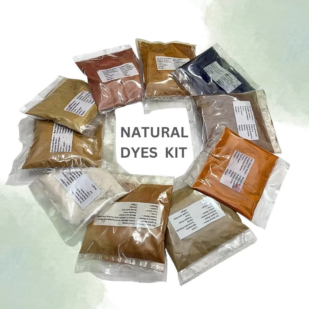 Natural Dye Kit for Fabric | 7 Dyes and 3 Mordants | House of Swadeshi