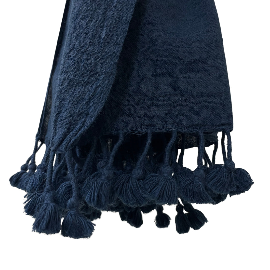 indigo dyed scarf in dark indigo shade
