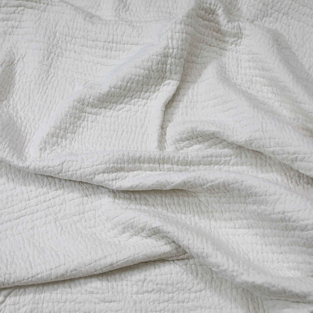 Hand Quilted White Cotton Quilt