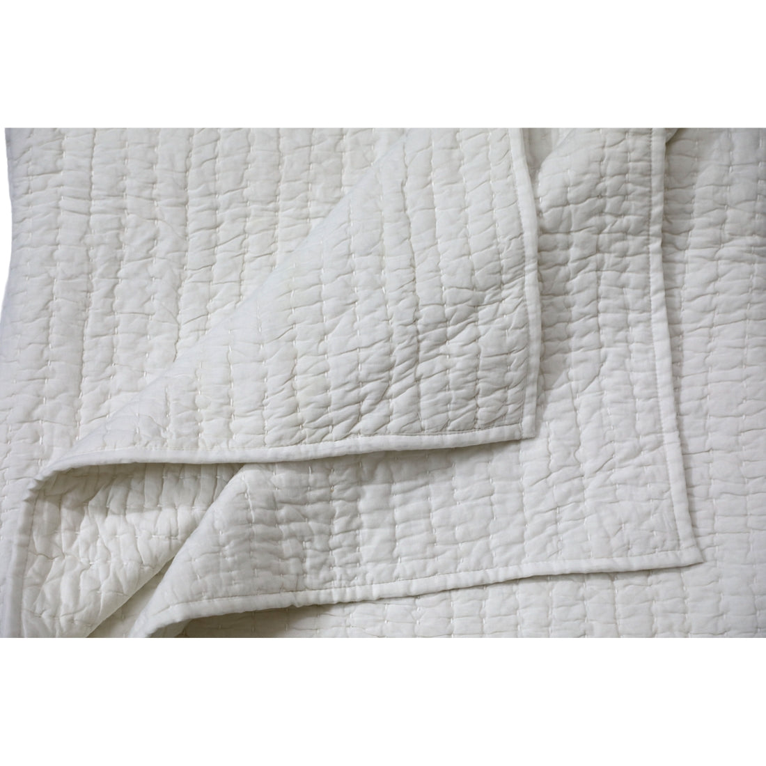 Hand Quilted White Cotton Quilt