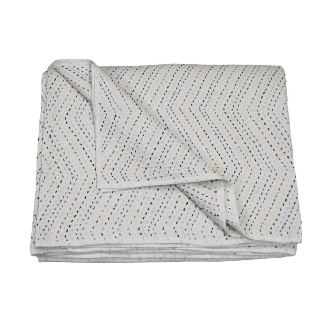 Multicolour Kantha Quilt in Organic Cotton – Handstitched by Indian Artisans