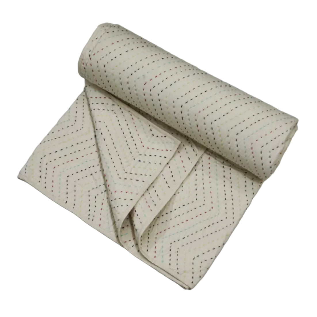 King Kantha Quilt In Organic Cotton – Handstitched by Indian Artisans
