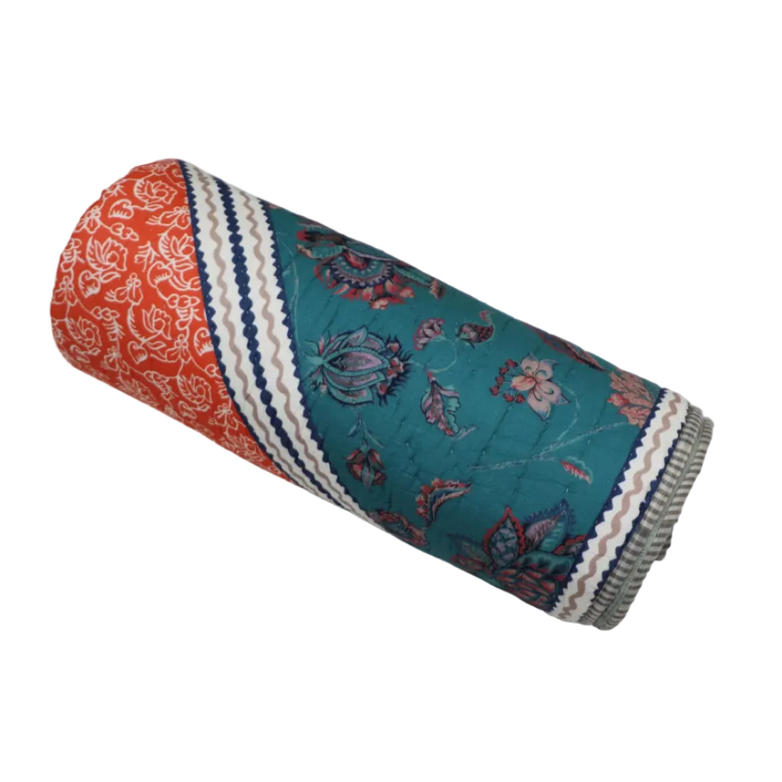 Fair Trade Kantha Quilt in Print – King Size | 100% Cotton | Handcrafted by Rural Artisans