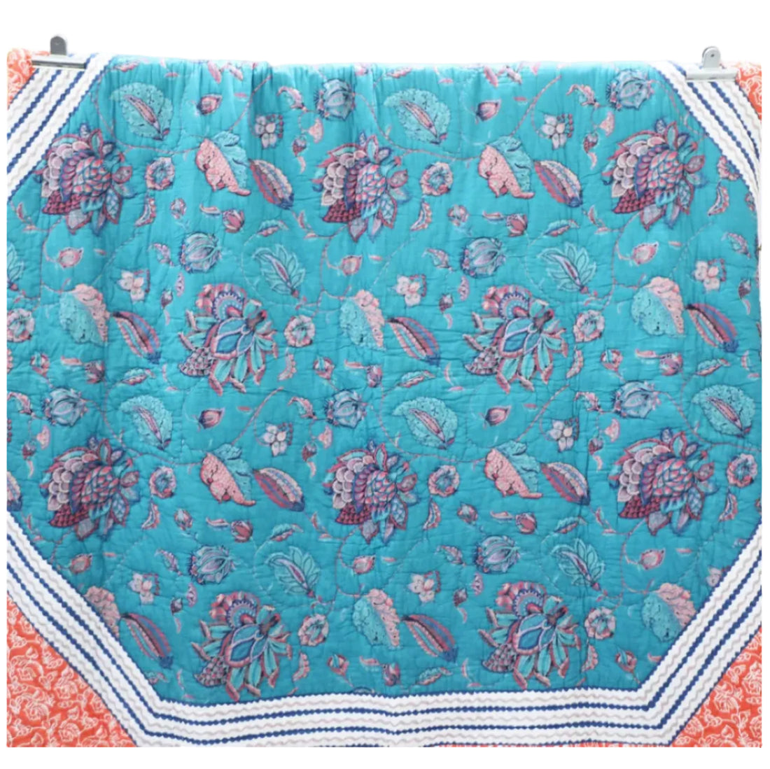 Fair Trade Kantha Quilt in Print – King Size | 100% Cotton | Handcrafted by Rural Artisans