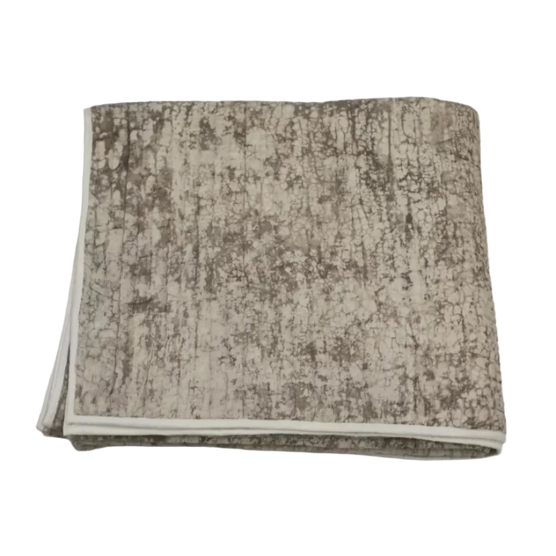 Brown Printed Baby Quilt – Handprinted 100% Cotton Kantha, 40×60 inches