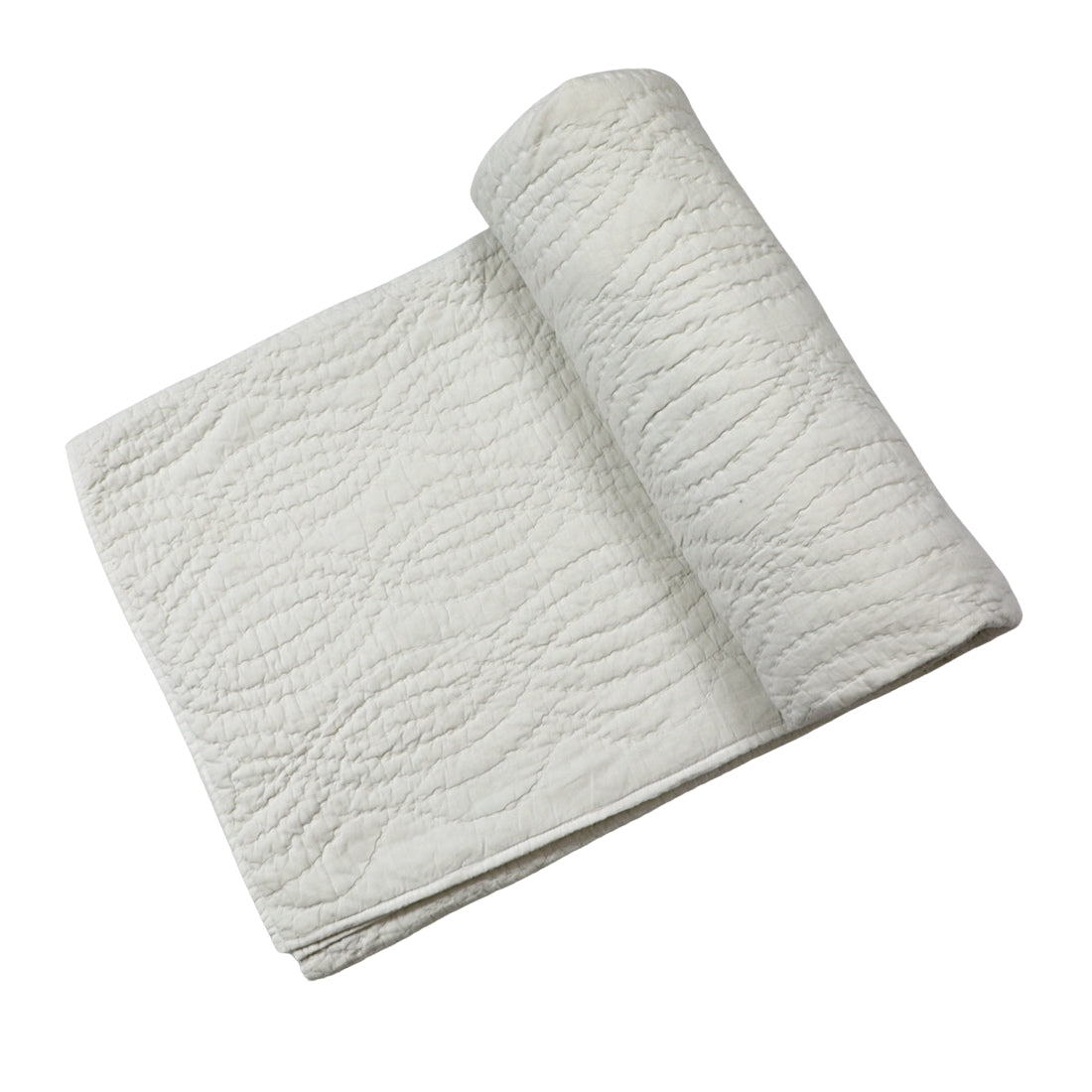 White Handcrafted Cotton Quilt