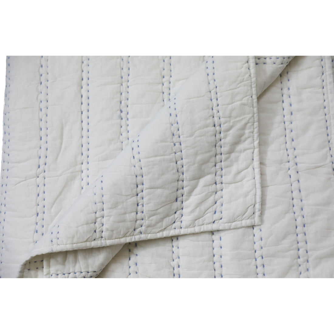 White Organic Hand Quilted Quilt