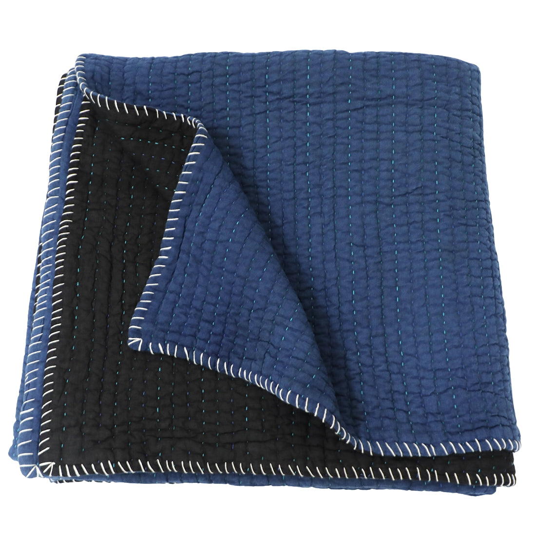 sustainable patchwork kantha quilt for everyday bedding
