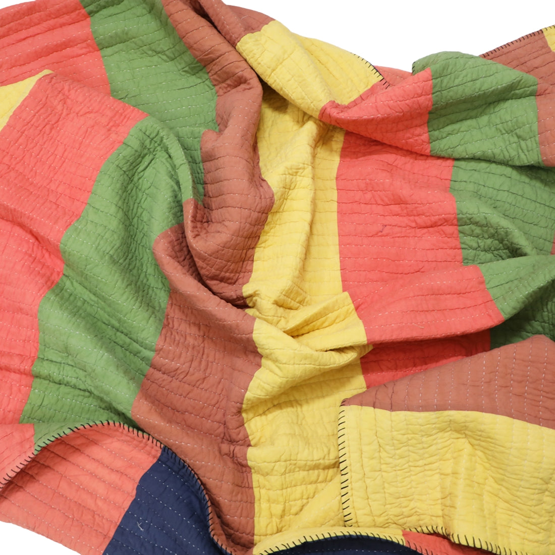 Colour Block Cotton Patchwork Quilt