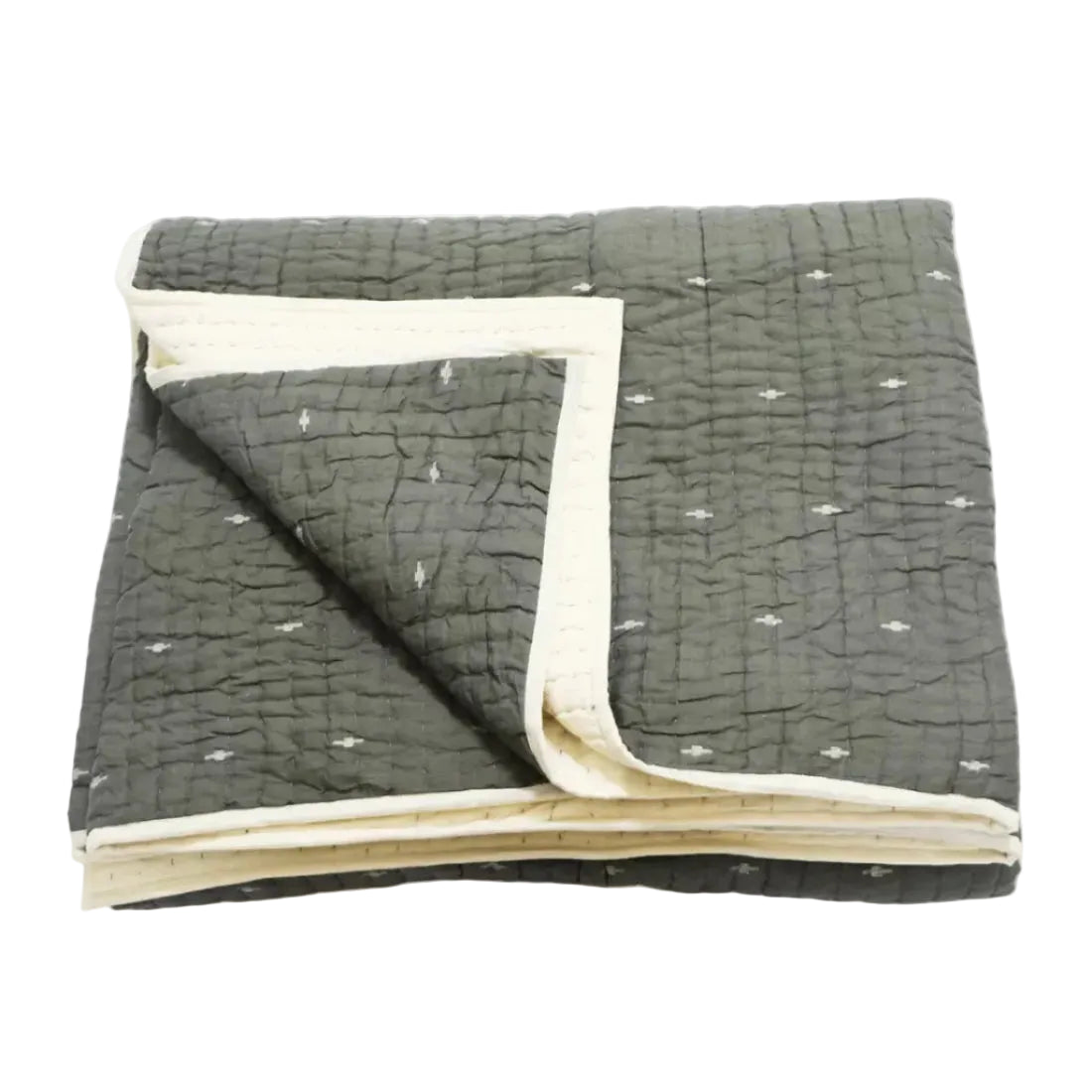 Gray Cotton Quilt – Jamdani Collection | King & Queen Size