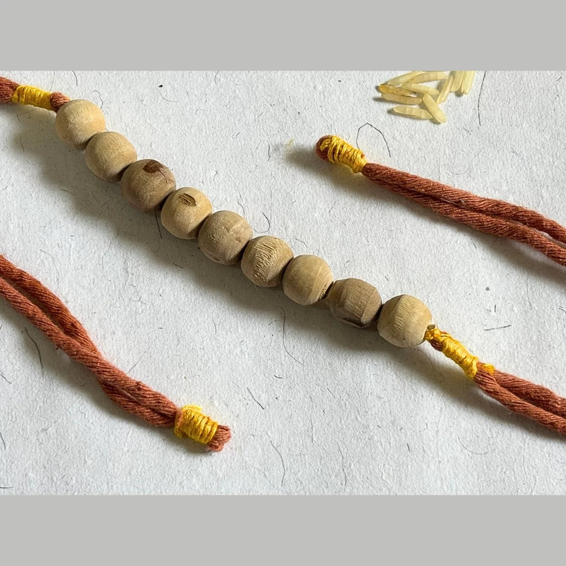 Tulsi Bead Rakhi - Natural Dyed Cotton Threads | Eco-Friendly Rakhi for Brother