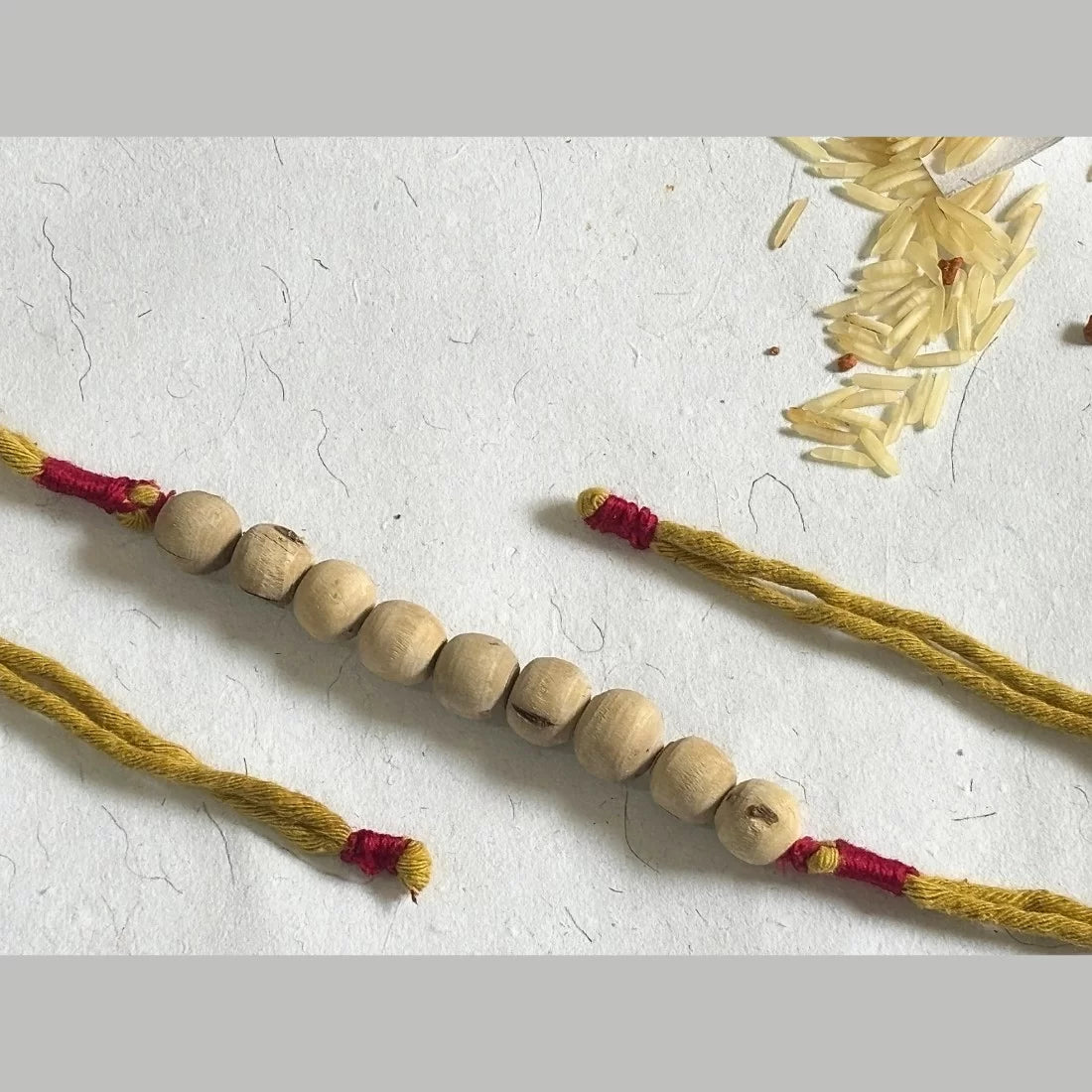 Tulsi Bead Rakhi - Natural Dyed Cotton Threads | Eco-Friendly Rakhi for Brother