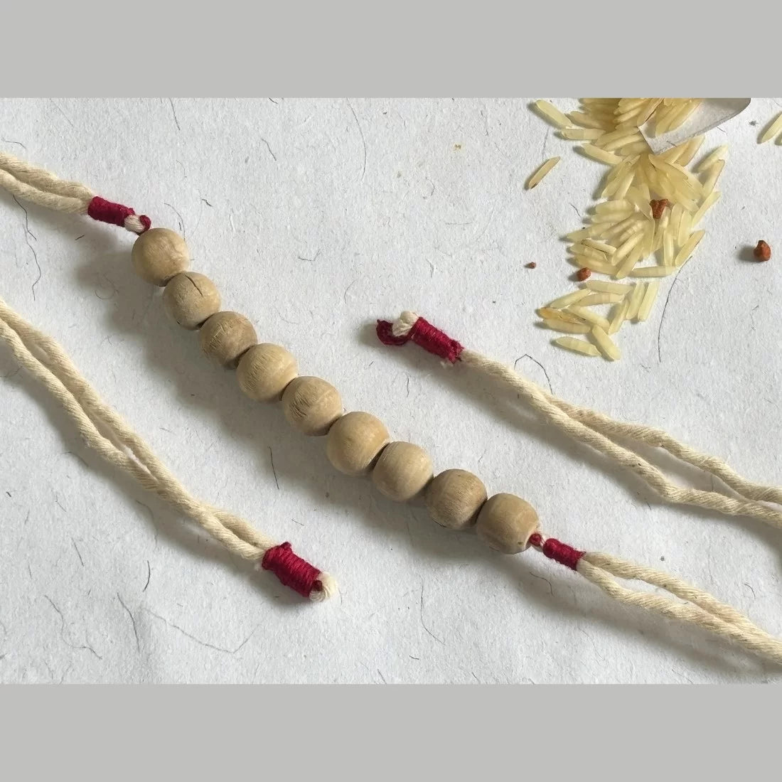 Tulsi Bead Rakhi - Natural Dyed Cotton Threads | Eco-Friendly Rakhi for Brother