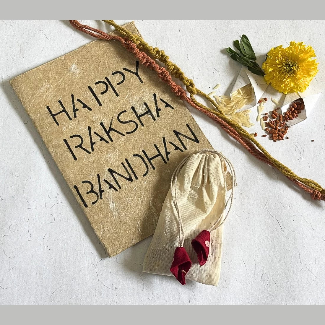 Organic Rakhi Set of 2 | Natural Dyed Cotton | House of Swadeshi