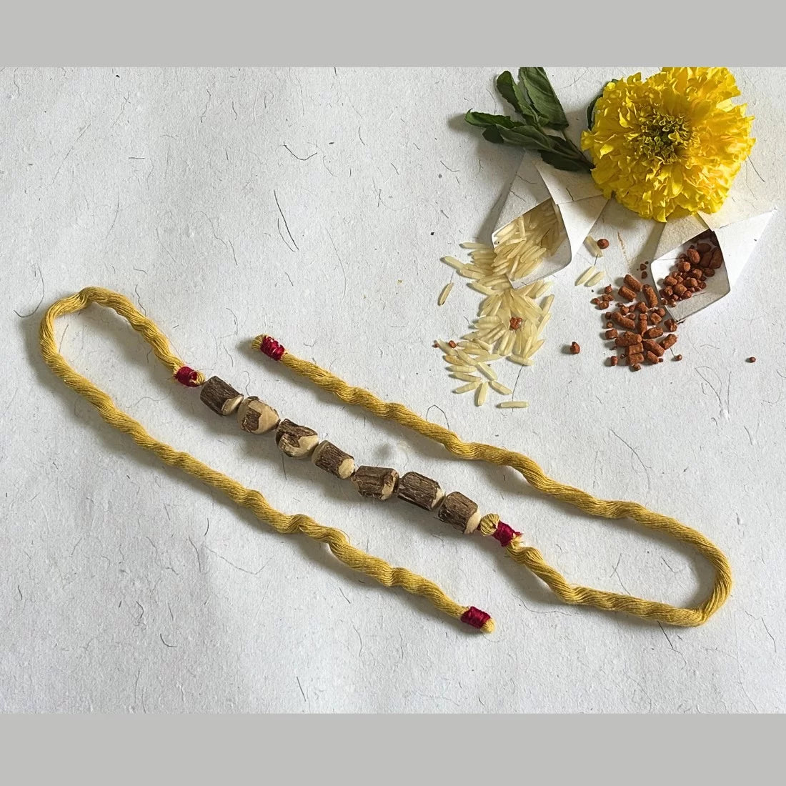 Tulsi Bead Rakhi - 4 Colours | Natural Dyed Cotton | Eco-Friendly