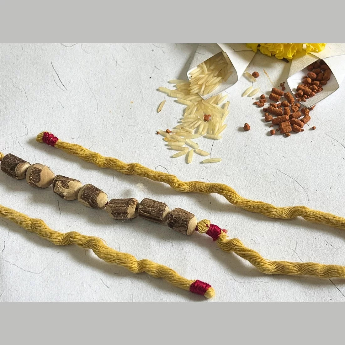 Tulsi Bead Rakhi - 4 Colours | Natural Dyed Cotton | Eco-Friendly