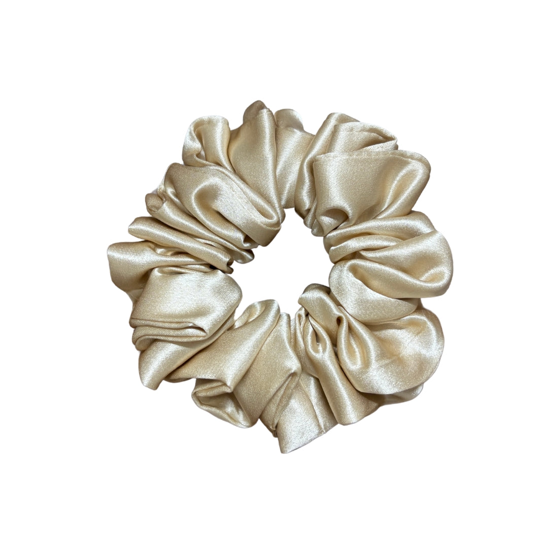 beige Scrunchies in silk fabric 