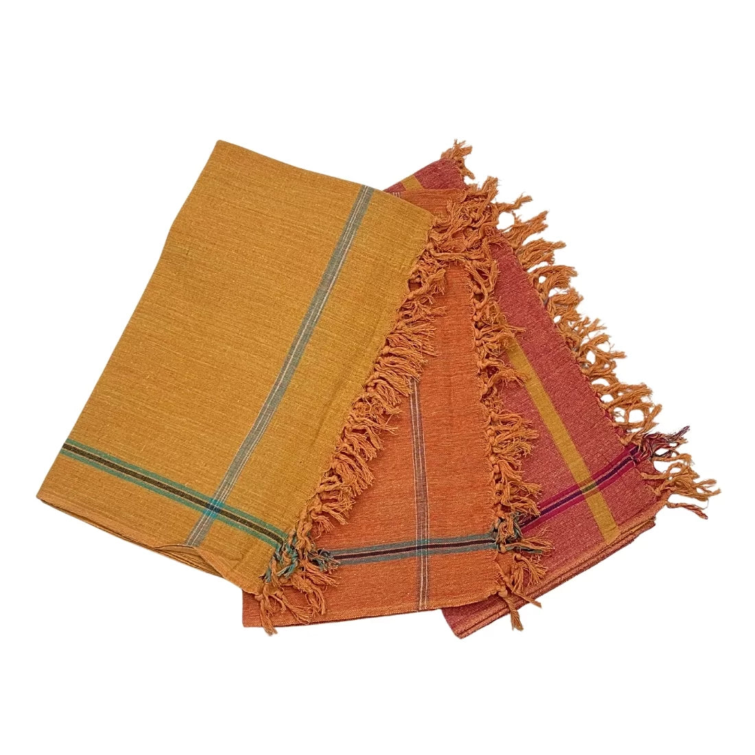 handloom cotton bath towel – warm tones made on handloom
