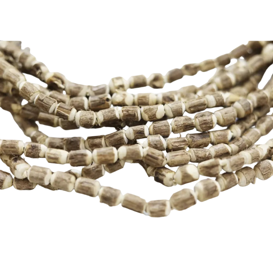 Buy handcrafted Tulsi Mala made from sacred Tulsi plant beads. 1 strand. Perfect for meditation, wearing as necklace or making bracelets. Ayurvedic & spiritual.