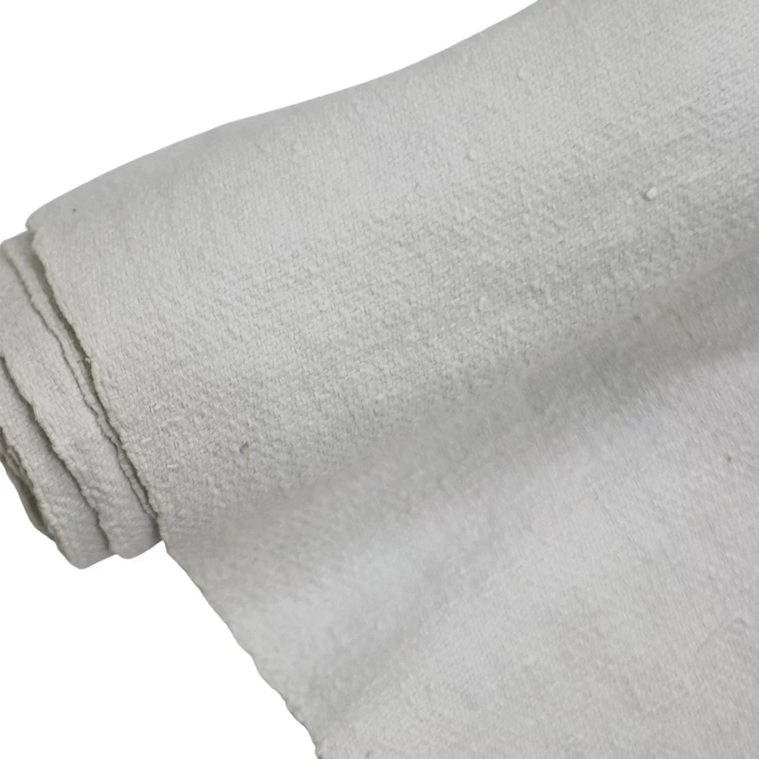 Vintage White Handspun Cotton Throw | Early 20th Century India Pit-Loom