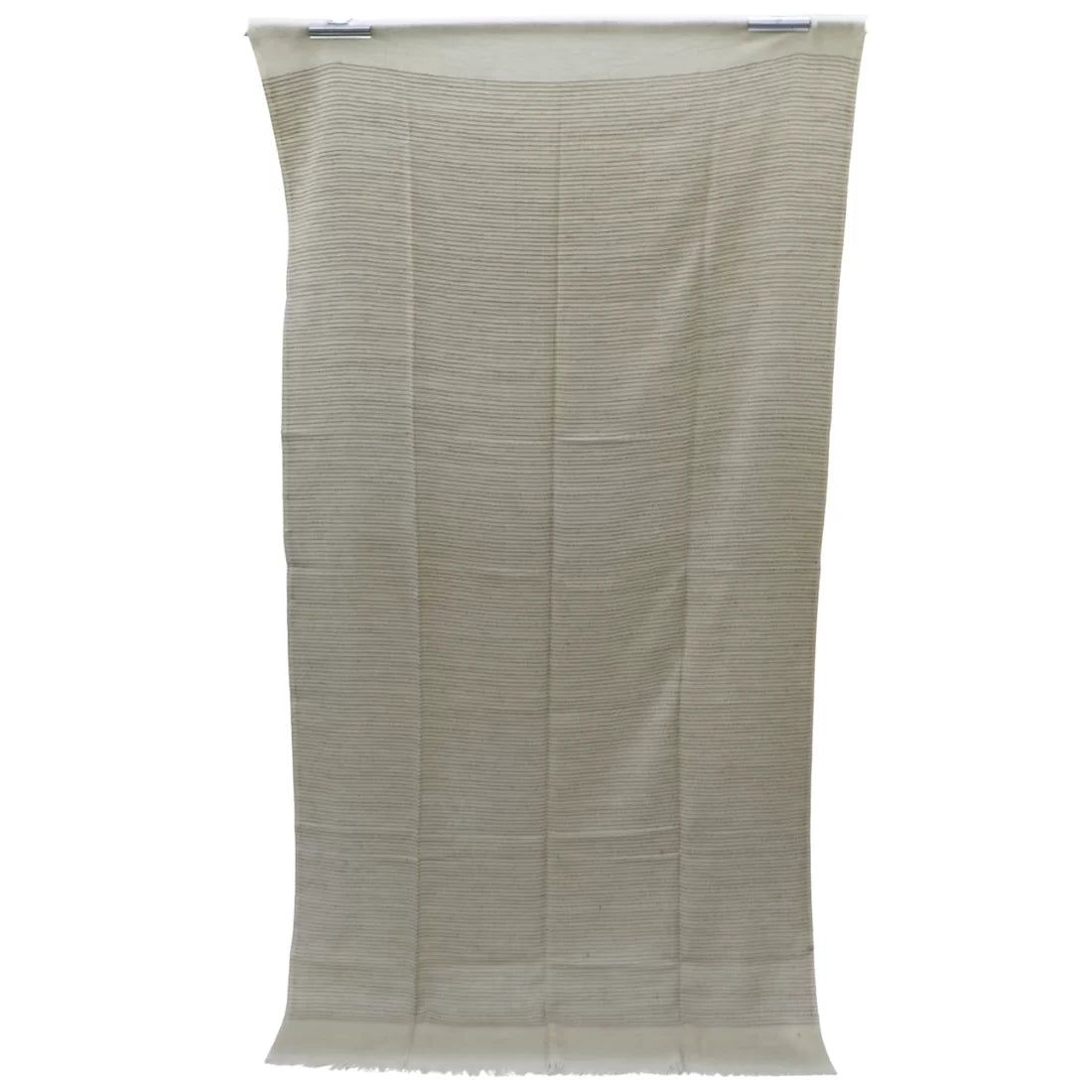 Vintage Natural Wool Shawl — Handwoven Stripe Design, India (60+ Years Old)