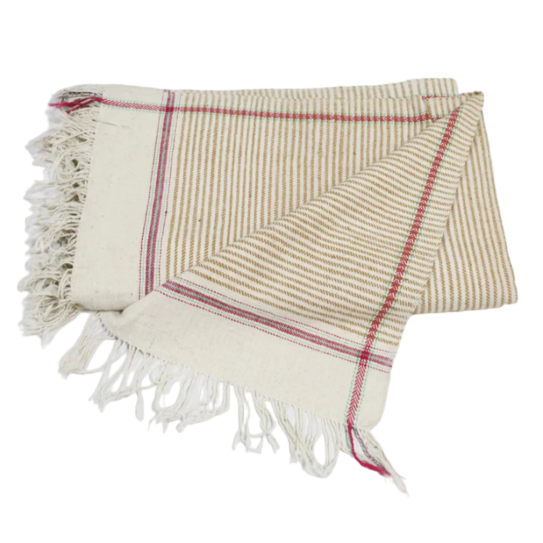 Vintage Indian Stripe Cotton Throw | Double Panel Handloom Heritage
