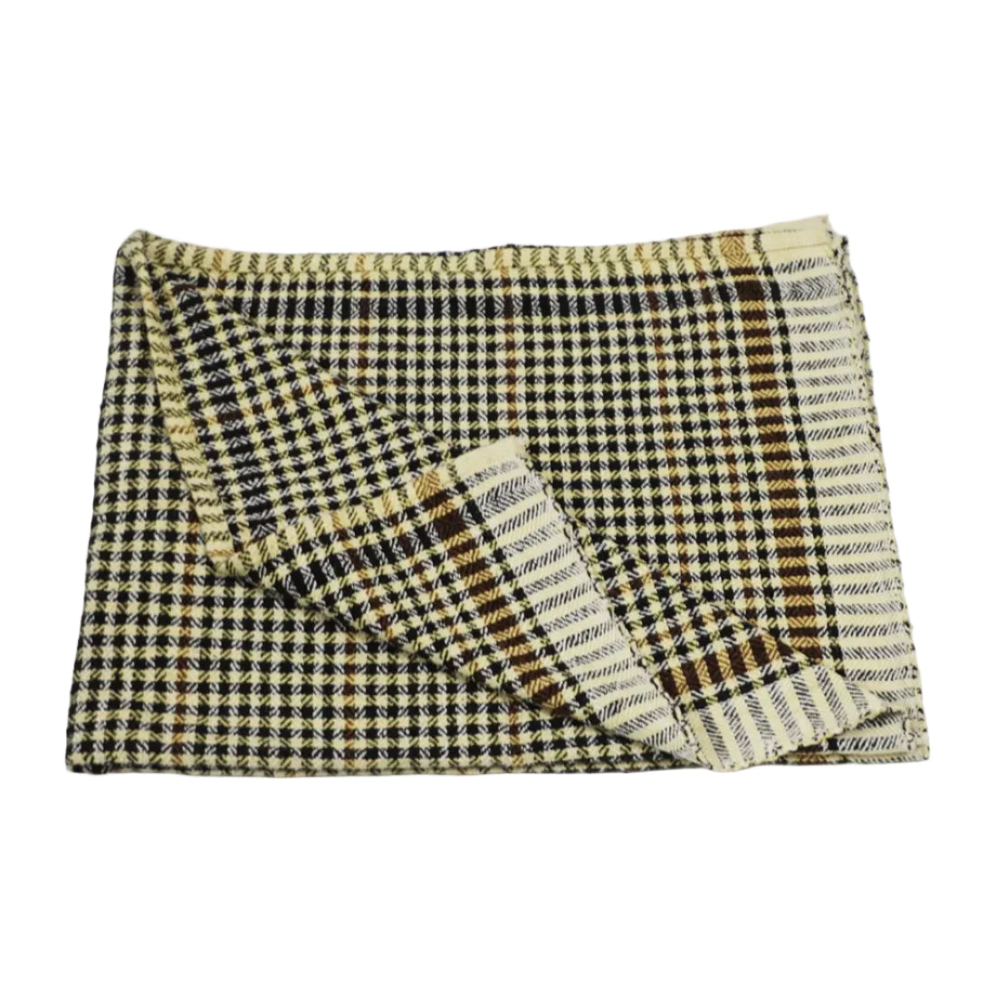 Early 20th-century handloom Indian Khes in multicolour checkered pattern. 45x72 inches. A vibrant and rare piece of Indian textile heritage.