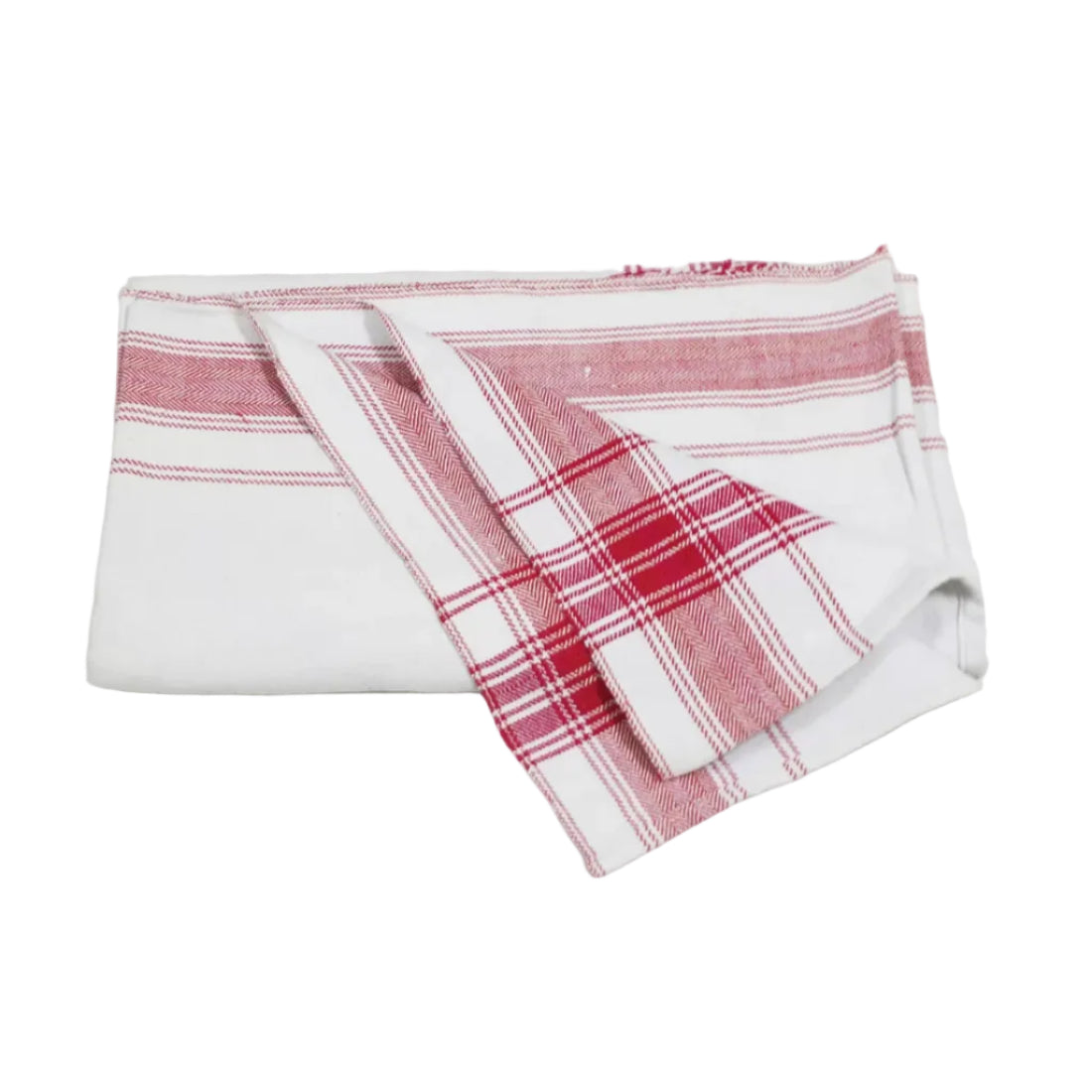 Vintage Indian Khes | White Cotton Red Woven Border Early 20th Century