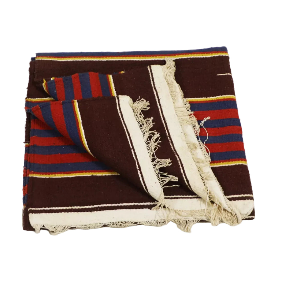 Vintage Multicolour Handloom Cotton Rug | Mid 20th Century India
