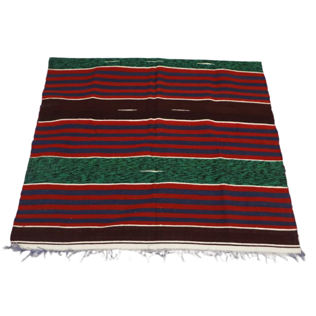 Vintage Multicolour Cotton Durrie Rug | Handloom India Mid 20th Century