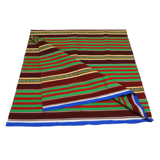 Vintage Multicolour Handloom Cotton Rug | India Mid 20th Century 40x80