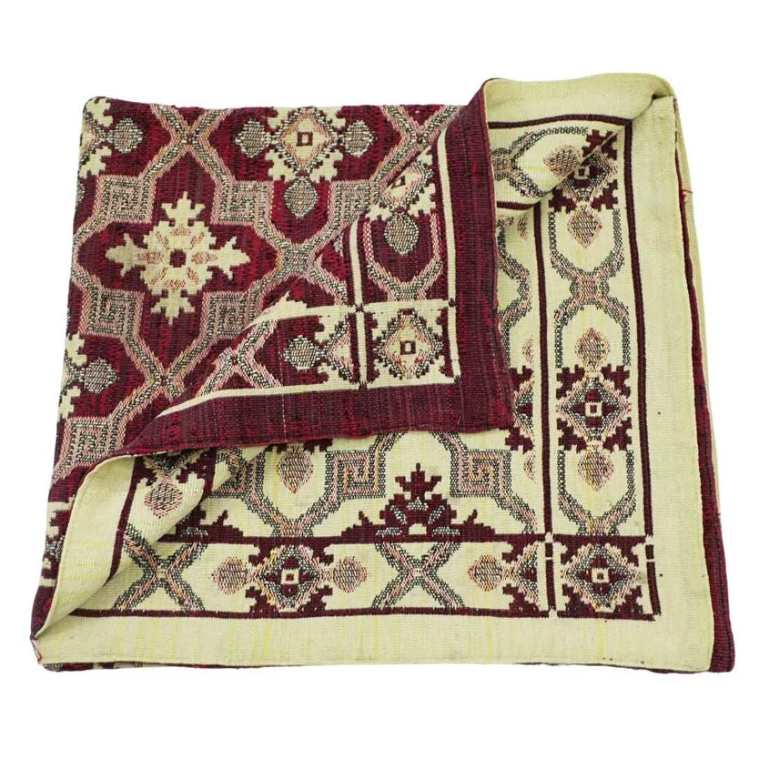 Own a piece of history — 19th-century handwoven cotton Dwar throw from Sindh, crafted using double weave pit-loom technique. 45x84 inches. Limited piece.