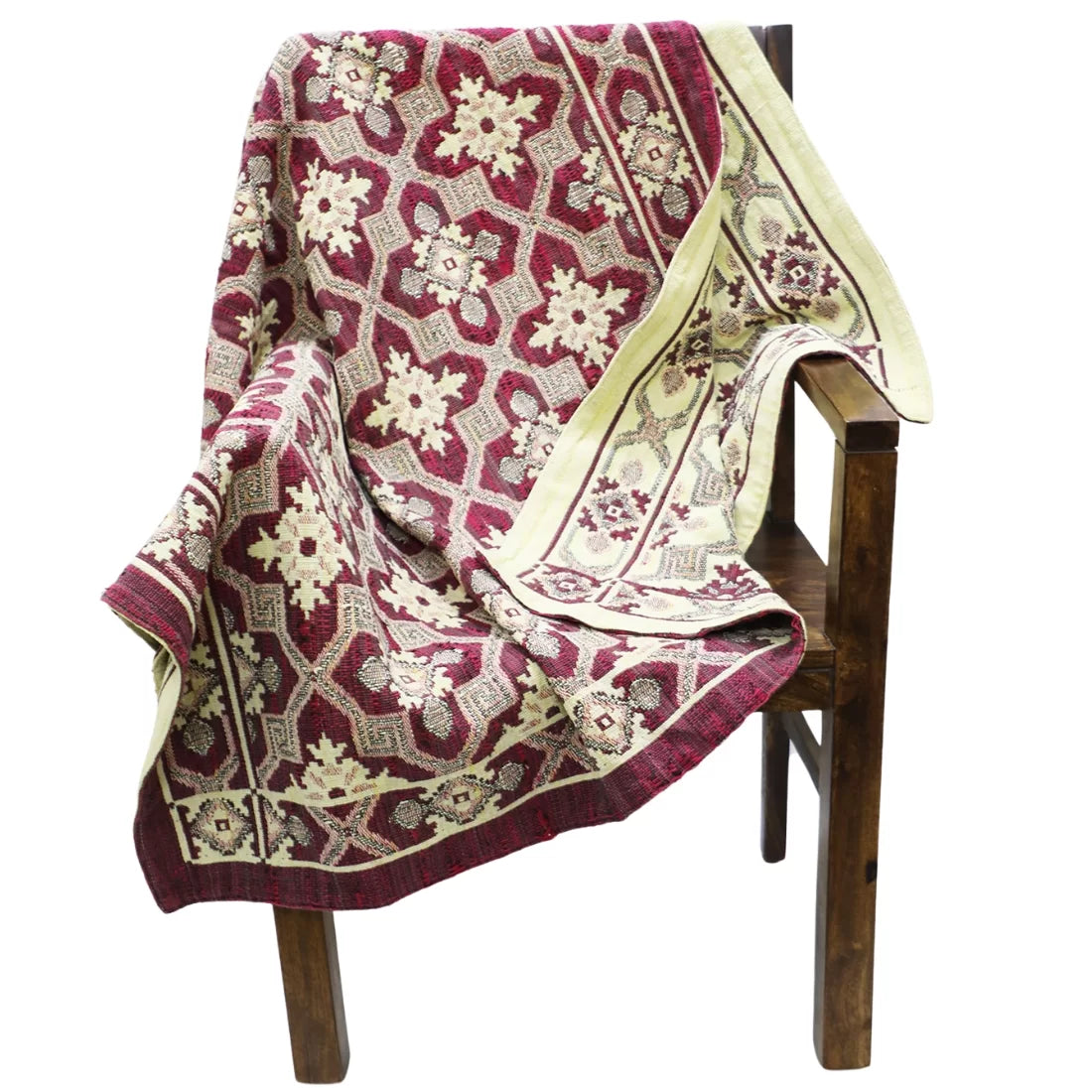 Vintage Cotton Dwar Throw — Double Weave Pit-Loom Textile (19th Century Sindh)