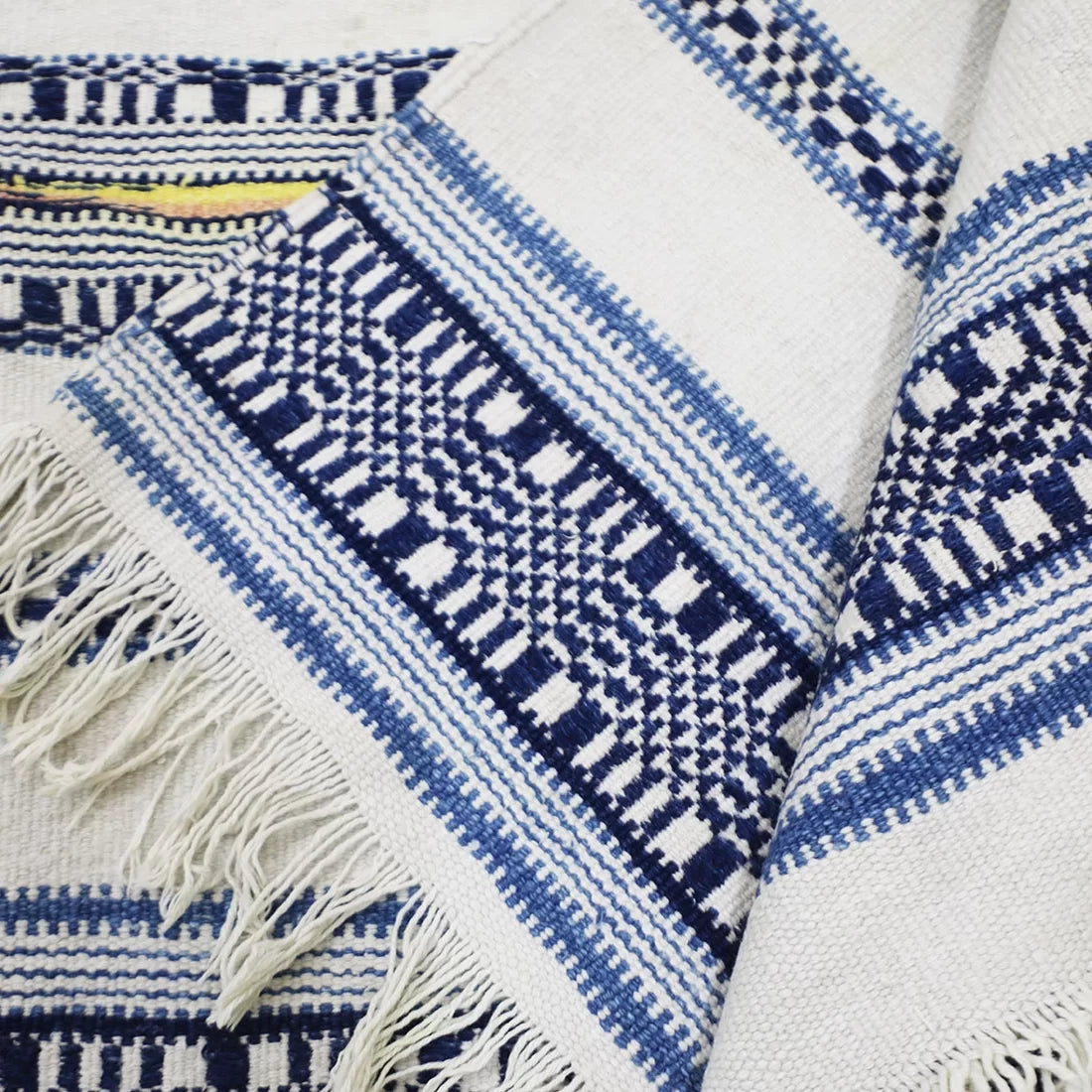 Vintage Handwoven Cotton Durrie Rug | 19th Century Sindh Heritage