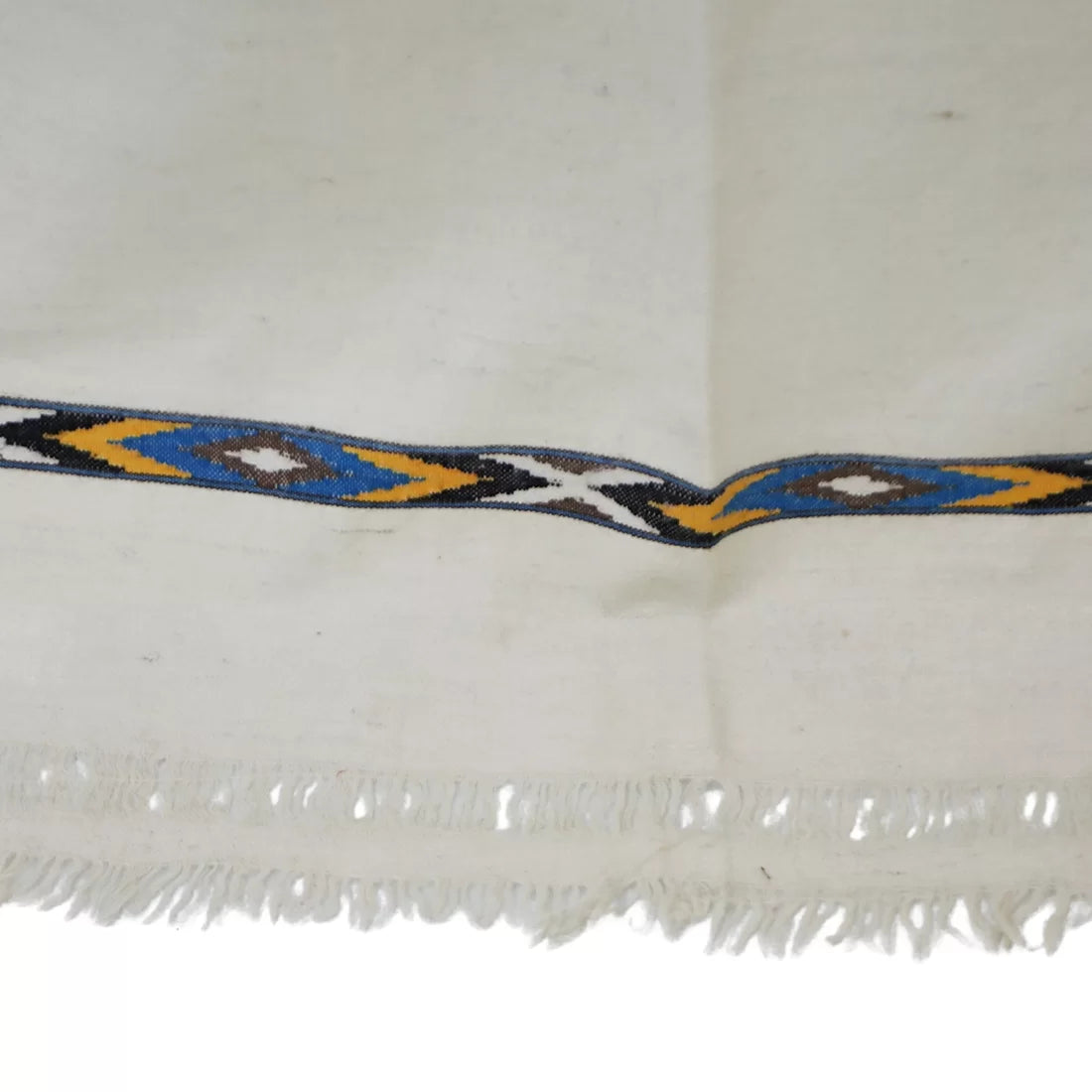 Vintage Angora Wool Shawl — Tapestry Woven, Handcrafted in India (60+ Years)
