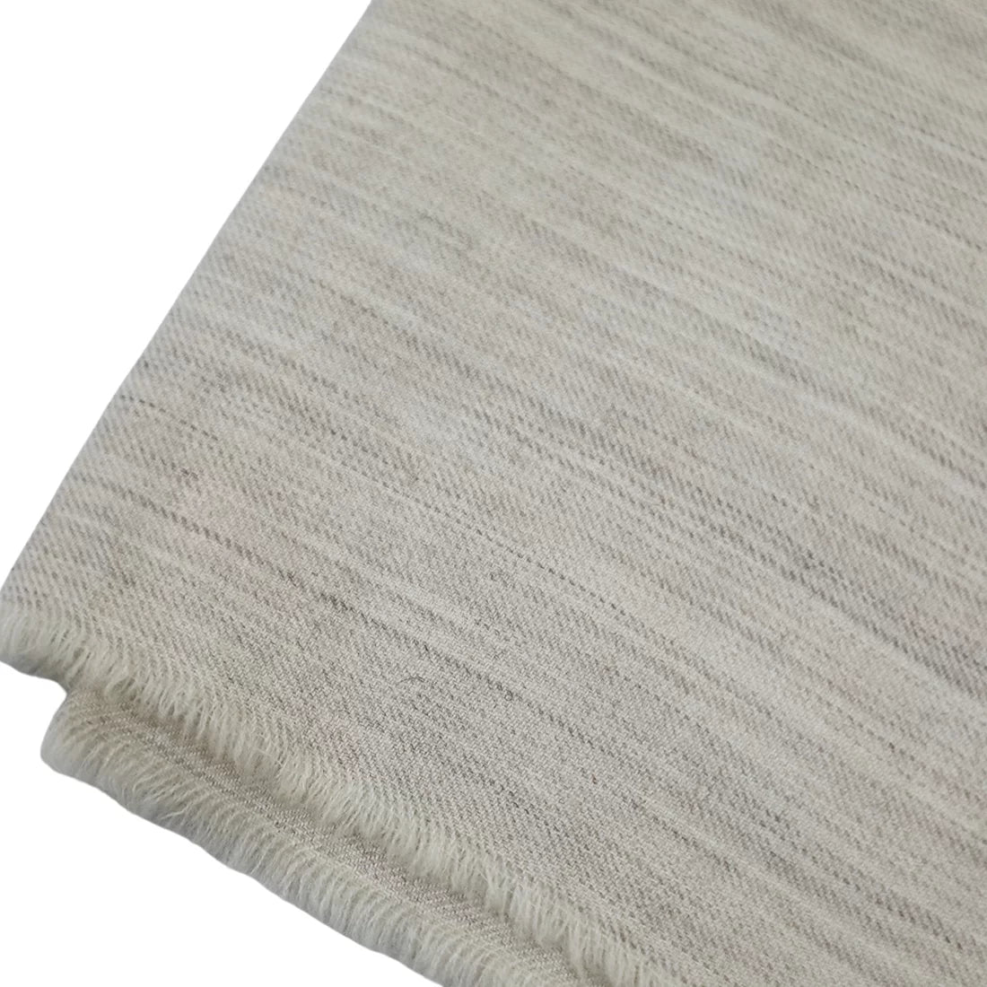 Rare 50+ year old vintage Pashmina wool shawl handcrafted in India. Off-white, 40x76 inches. Luxuriously soft heritage textile.