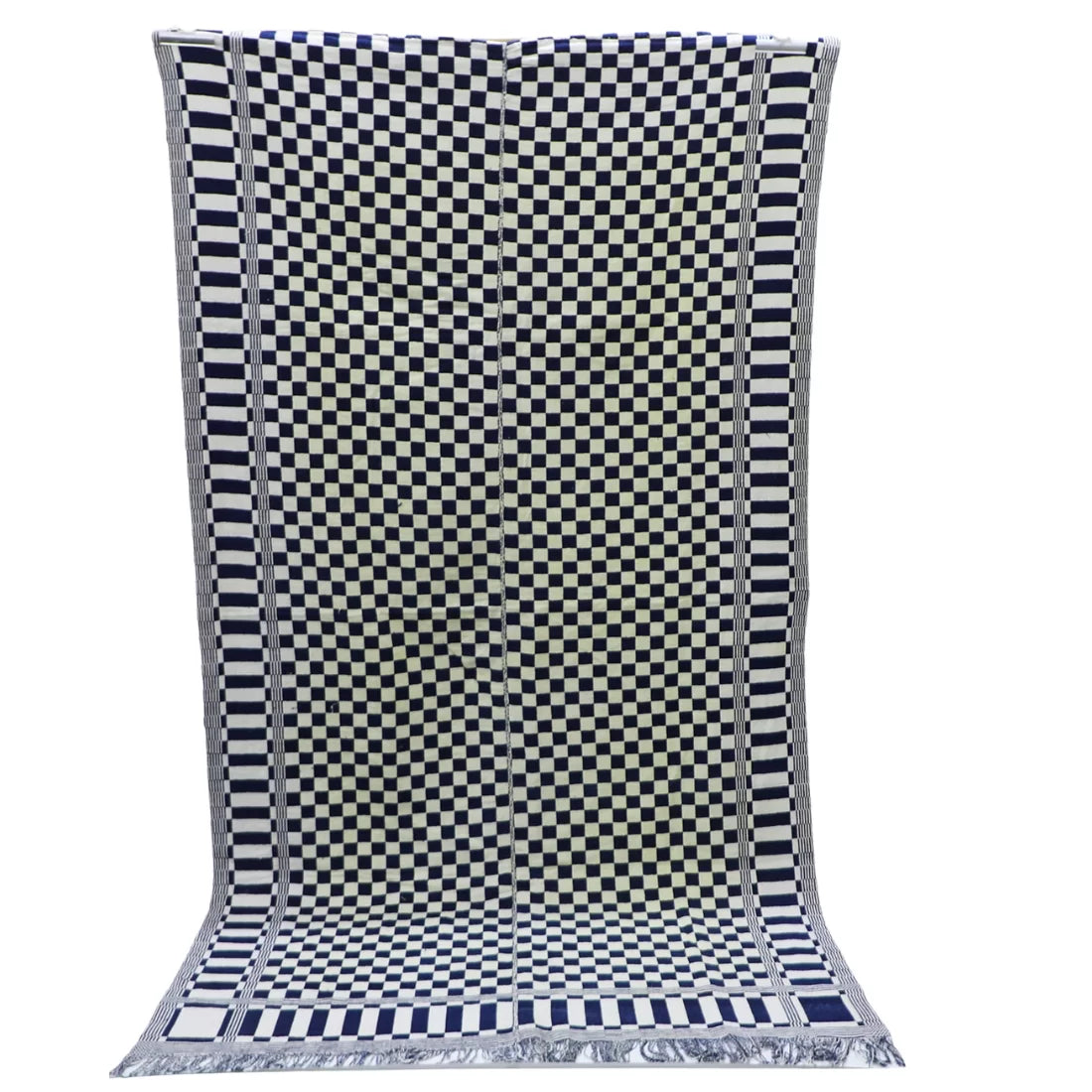 Vintage Cotton Khes Throw — Natural Indigo Dye, Pit-Loom Woven (19th Century Sindh)