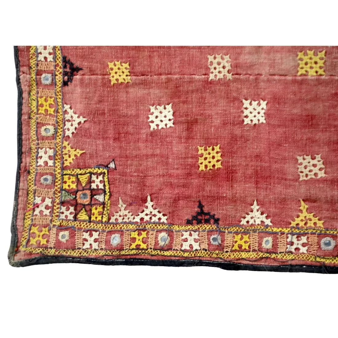 Vintage Kutch Embroidered Textile Wall Panel — Traditional Indian Folk Art (50-60 Years)