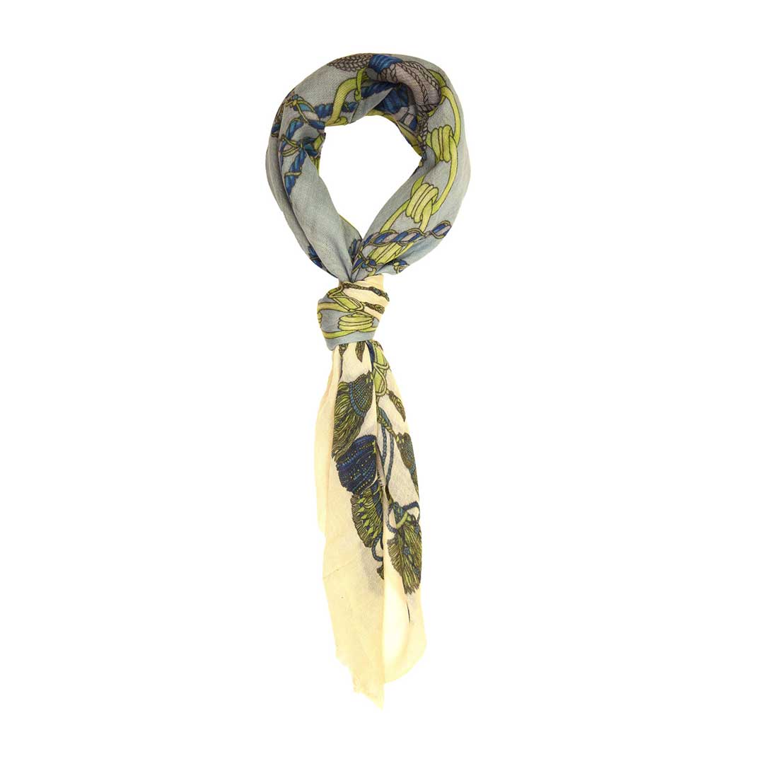 Digital Print Woolen Scarf – Multicolour Rope Design