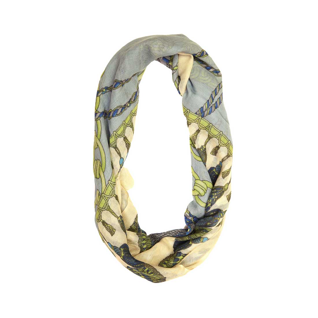 Digital Print Woolen Scarf – Multicolour Rope Design