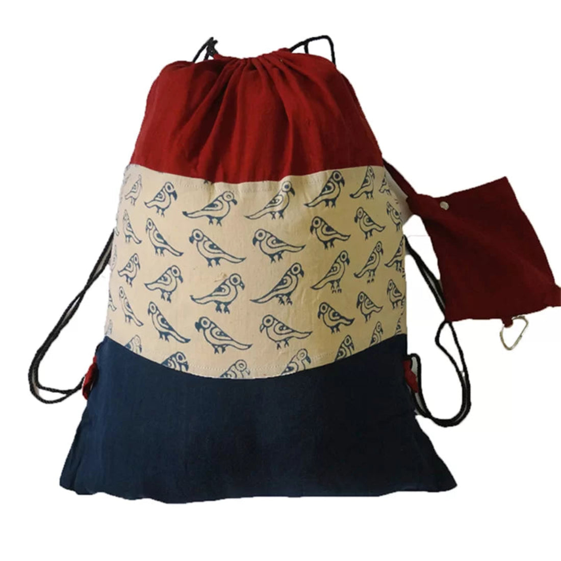Patchwork Drawstring Bag | Natural Dyed Organic Cotton | House of Swadeshi